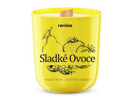 sladka ovocna ravina sojova vonna svicka ve skle