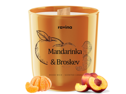 Ravina sojová svíčka - Mandarinka a Broskev