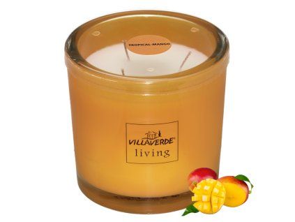 VillaVerde Vonná svíčka 3 knoty - Tropické mango